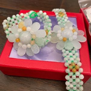 Natural Jade Cherry Blossom Bracelet. $45 each